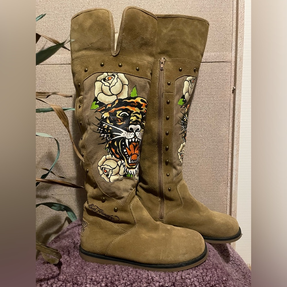 Ed Hardy suede boots